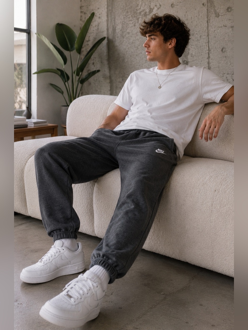 Nike Club Fleece Jogger Sweatpants XXL Gray Embroidered Logo Cotton Blend